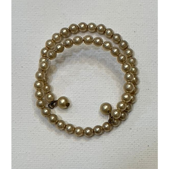 Cultured Pearls Bracelet Small Expandable Memory Wire Wrap Custom Fit - Picture 1 of 15